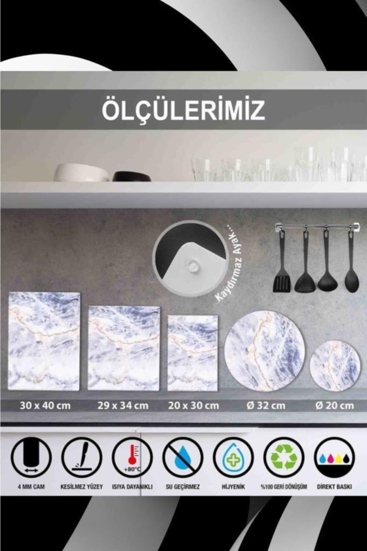 30x40 cm Cam Kesme Tahtası Altın Çilek - Resim 3