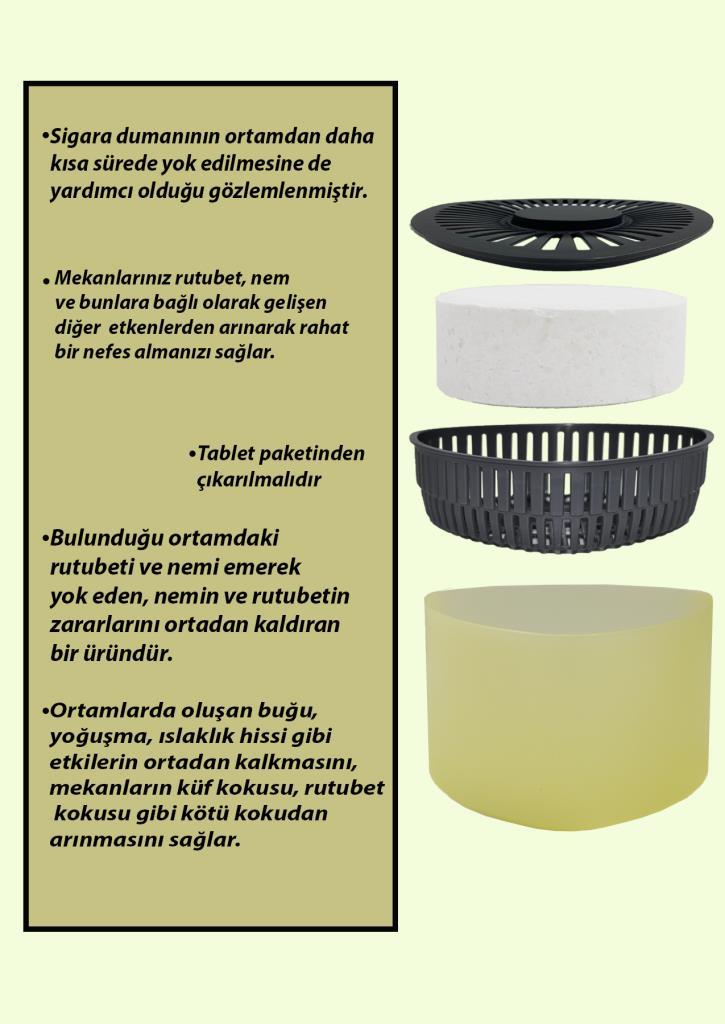 500 gr Nem Alıcılı Ve Rutubet Giderici  Aparat Üçgen Vanilya (Tablet Dahil) - Resim 2