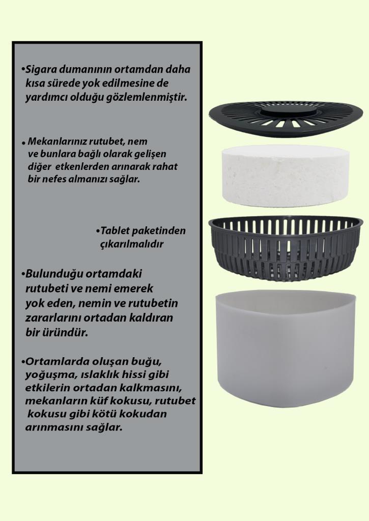 4 Adet 500GR - NATUREL - Nem Alıcılı Ve Rutubet Giderici Aparat Üçgen (TABLET DAHİL) - Resim 2