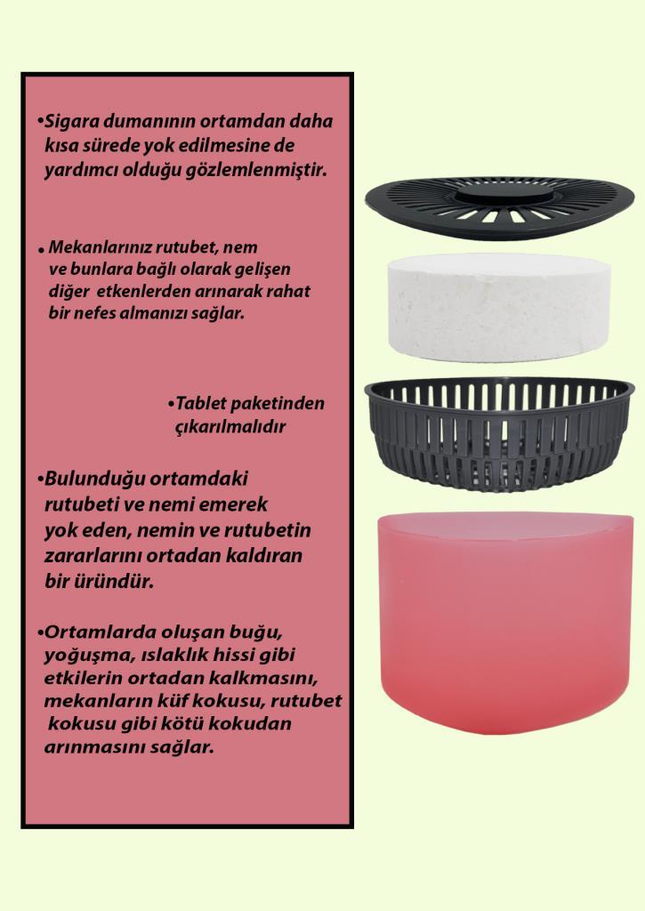 4 Adet 500GR - KIRMIZI MEYVELER - Nem Alıcılı Ve Rutubet Giderici Aparat Üçgen (TABLET DAHİL) - Resim 2