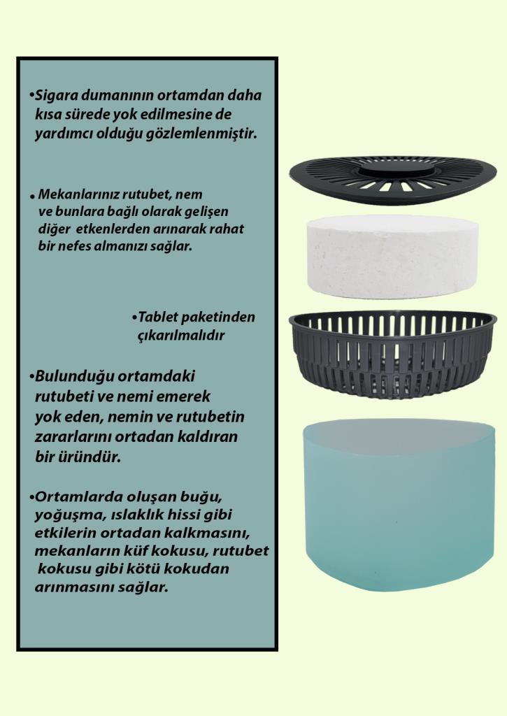 3 Adet 500GR - YEŞİL ELMA - Nem Alıcılı Ve Rutubet Giderici Aparat Üçgen (TABLET DAHİL) - Resim 2
