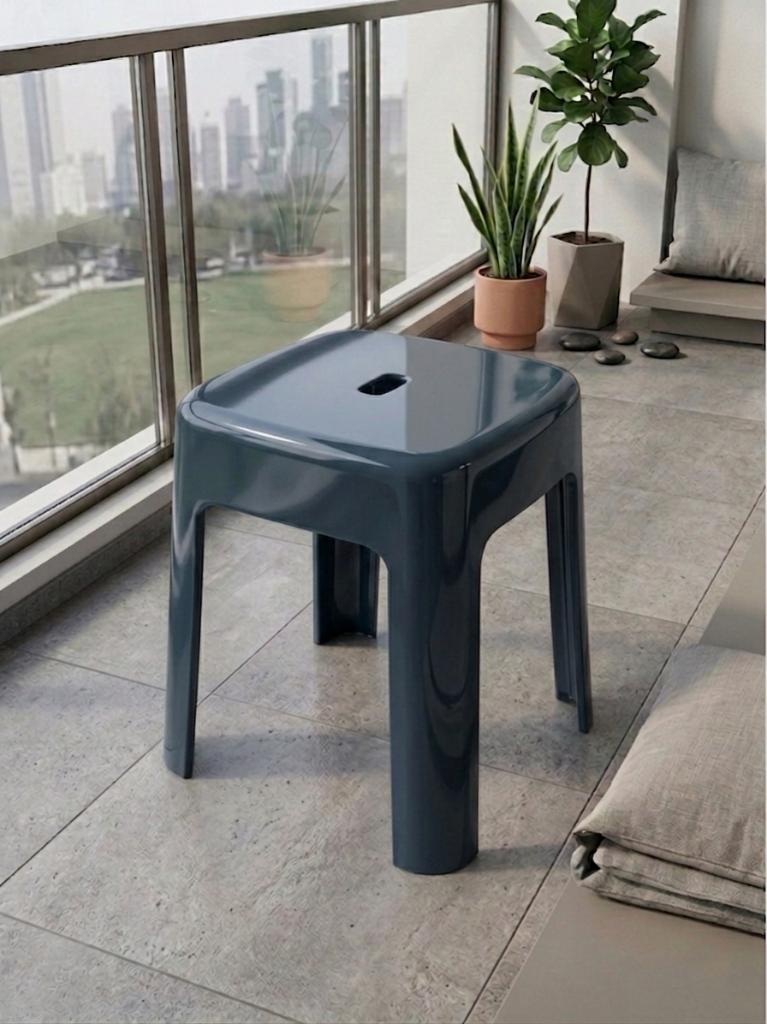 Gri, Plastik Alaska Model Sağlam Tabure 36x36x46cm - Resim 2