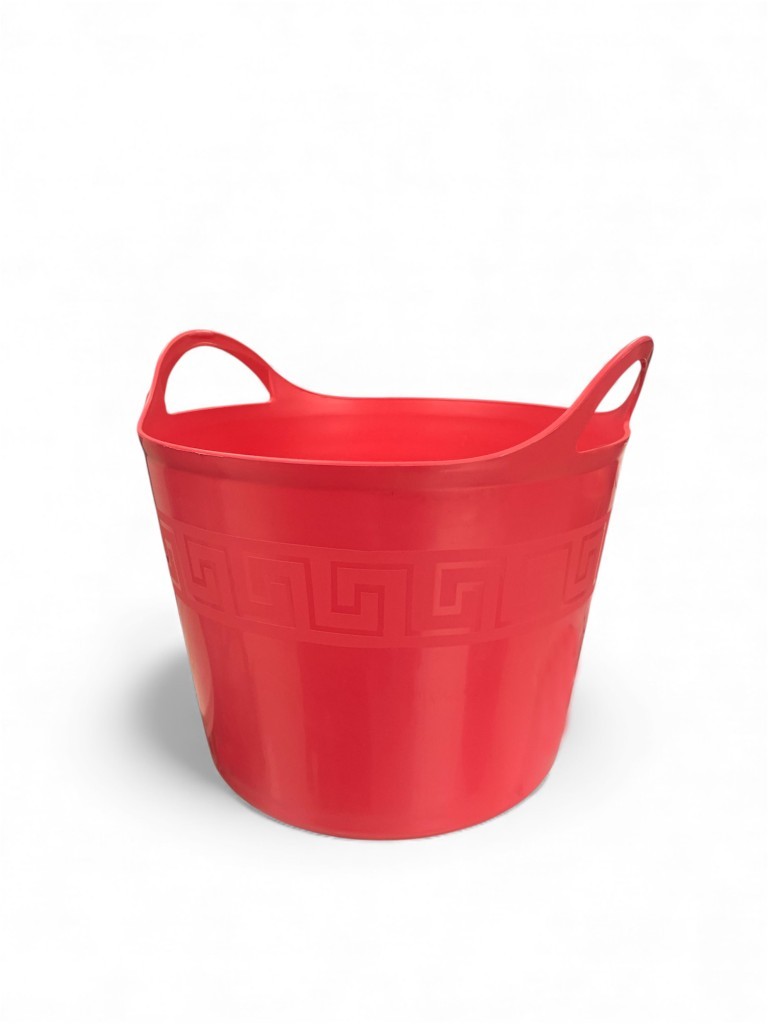 Pembe, Esnek Plastik Kova – 42 Litre, Kurban Kovası, Esneyebilen Oyuncak ve Çamaşır Sepeti - Resim 4