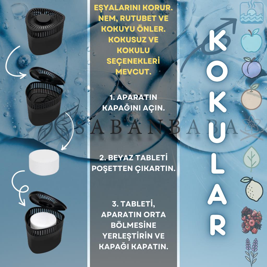 Siyah Vanilya Üçgen Nem Alıcı Aparat Rutubet ve Koku Giderici 500 GR