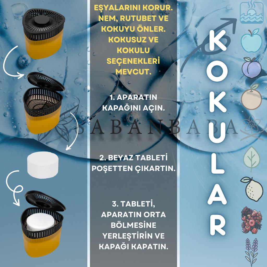 Turuncu, Portakal Üçgen - Nem Alıcı Aparat + Rutubet Giderici Tablet (500 Gram) - Resim 2