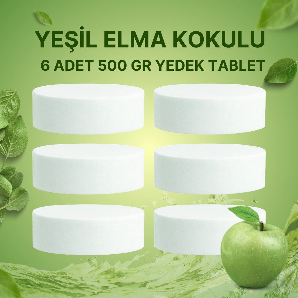 3 Adet 2x500Gr - YEŞİL ELMA - Nem Alıcı Rutubet Giderici Yedek Tablet