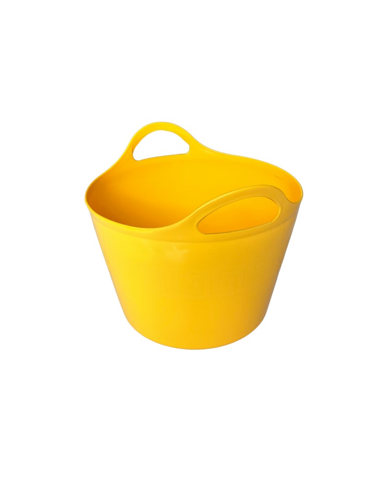 Sepeti  Sarı, Esnek Plastik Kova – 20 Litre, Temizli Kovası, Esneyebilen Oyuncak ve Çamaşır Sepeti - Resim 3