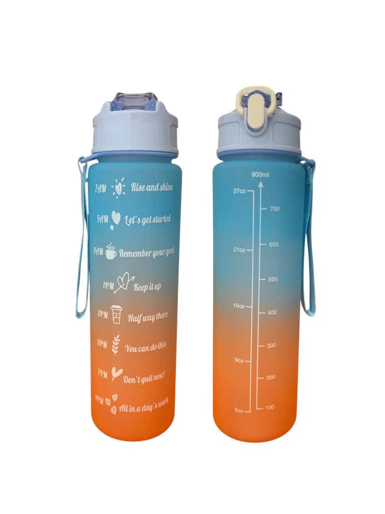 Mavi, 3’lü Set - Sticker’lı Pipetli Matara Seti - 2000ml,900ml,300ml - Resim 3