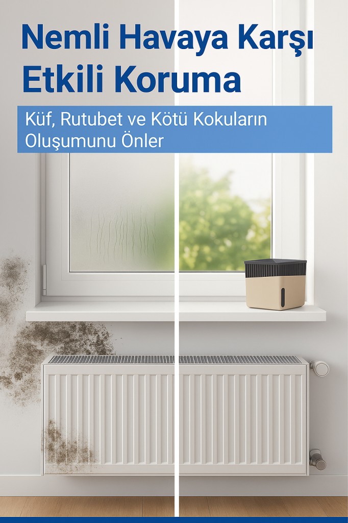 Sarı, Limon Kare - Nem Alıcı Rutubet Giderici Aparat + Tablet (500 Gram) - Resim 4
