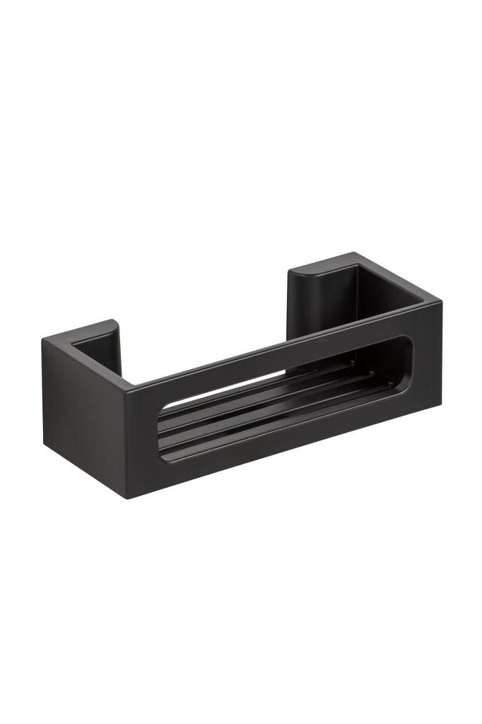 Siyah Yapışkanlı Plastik Banyo Organizer Raf