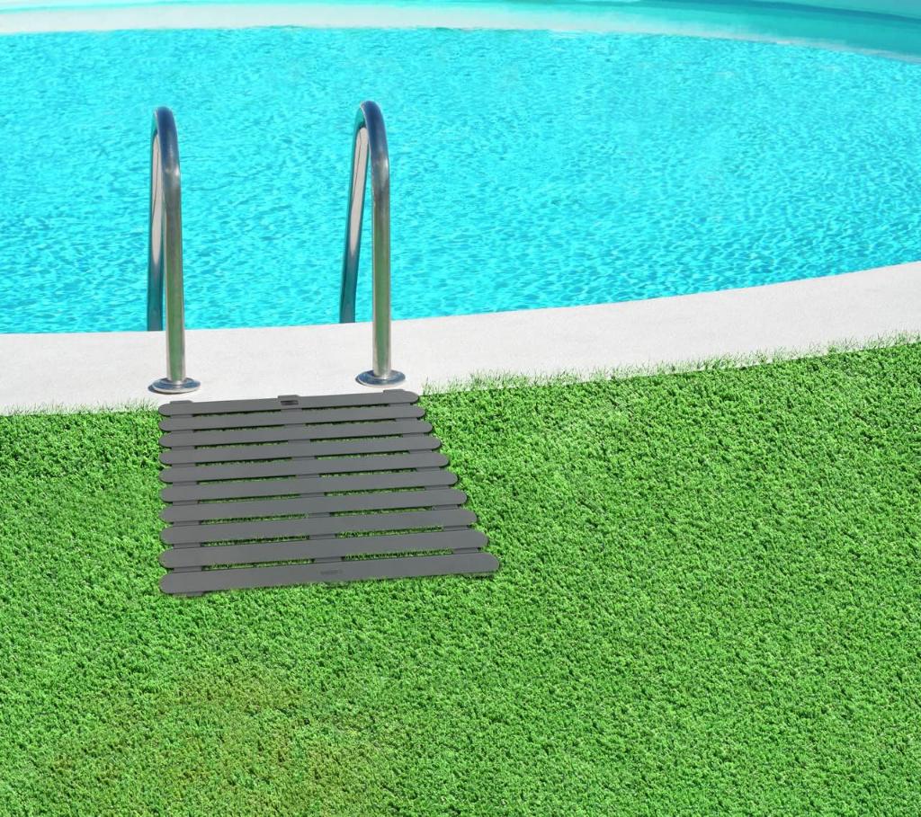 Gri, Kaymaz Duş ve Banyo Paspası 55x55 cm – Sauna ve Havuz Kullanımına Uygun - Resim 3