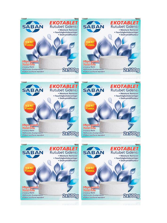6 Adet 2x500GR - YEŞİL ELMA - Nem Alıcı Rutubet Giderici Yedek Tablet - Resim 2