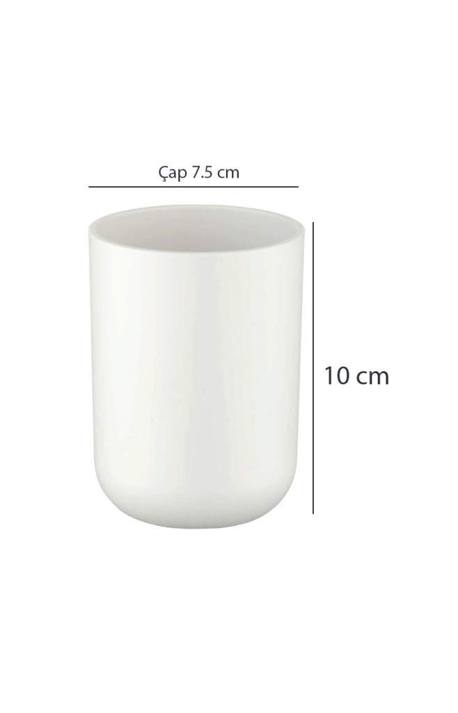 Beyaz, Plastik Diş Fırçalık – 7,5×10 cm, Macunluk, Banyo Düzenleyici - Brasil Model - Resim 2