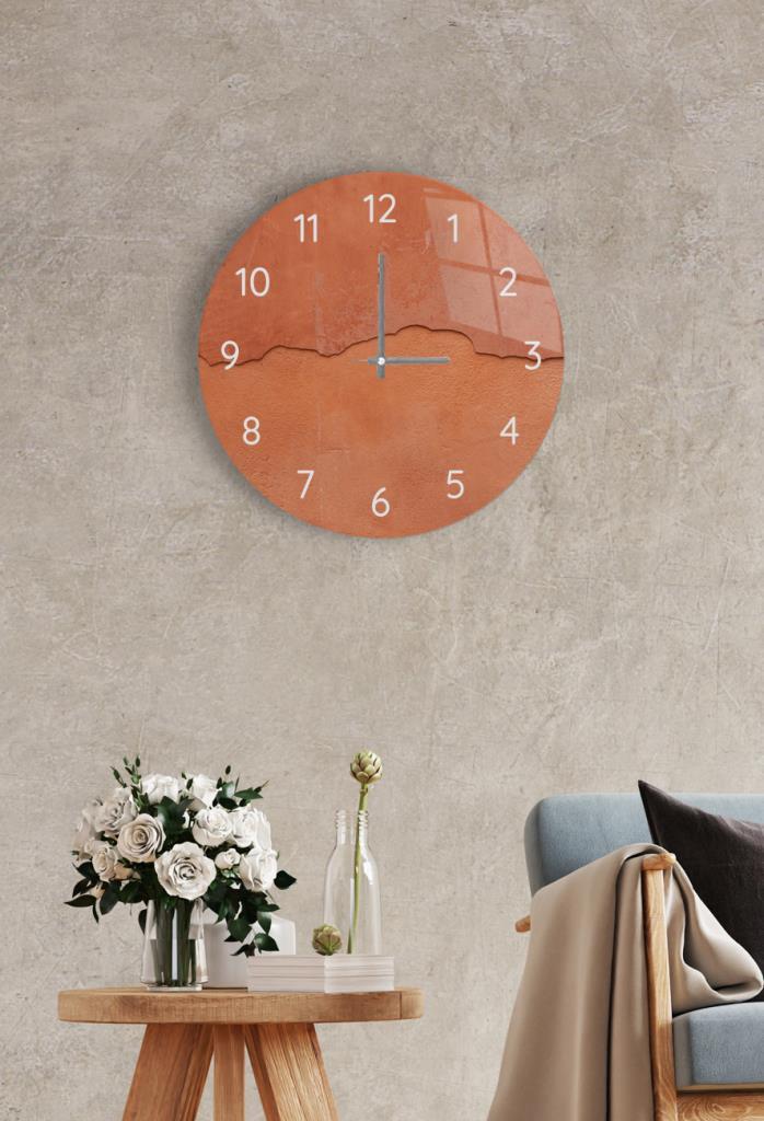 Çap 37cm - Model 58 - Dekoratif Cam Duvar Saati